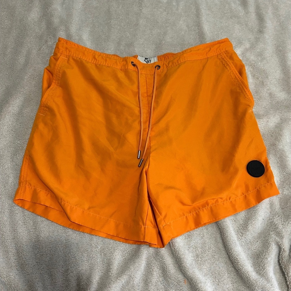 Ted Baker Swim‎ Shorts Mens XXL 5in Orange Mesh Lined Drawstring Trunks